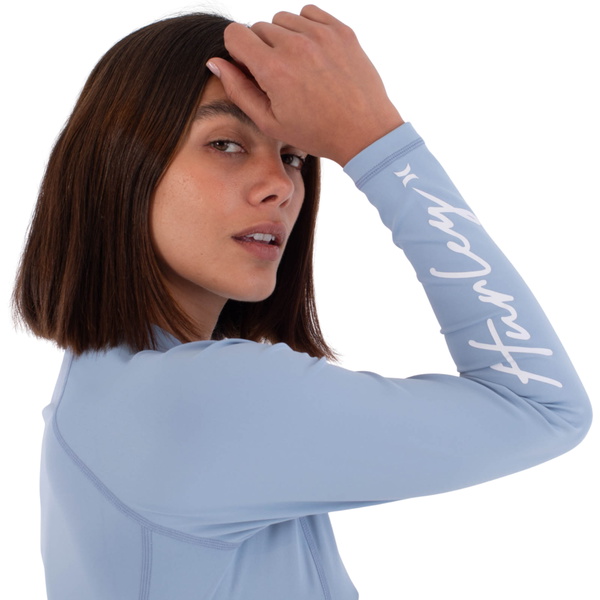 2026 Hurley Womens Long Sleeve Zip Rash Vest WLEU00003 - Spring Breeze